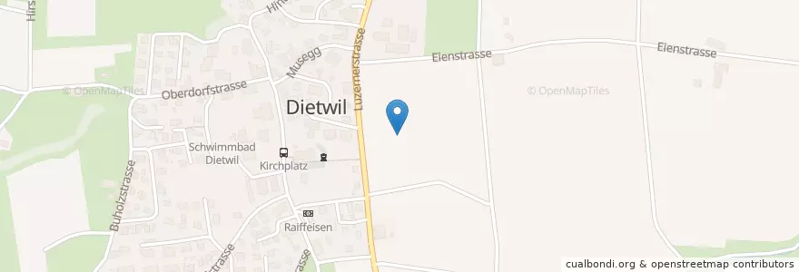 Mapa de ubicacion de Dietwil en Svizzera, Argovia, Bezirk Muri, Dietwil.