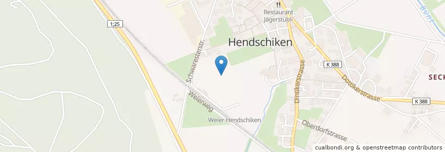Mapa de ubicacion de Hendschiken en Svizzera, Argovia, Bezirk Lenzburg, Hendschiken.