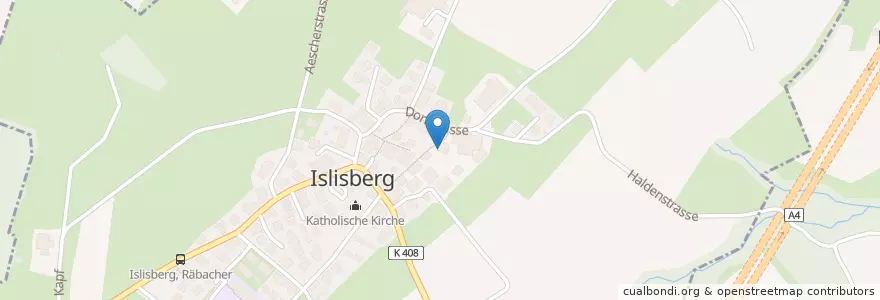 Mapa de ubicacion de Islisberg en 스위스, Aargau, Bezirk Bremgarten, Islisberg.