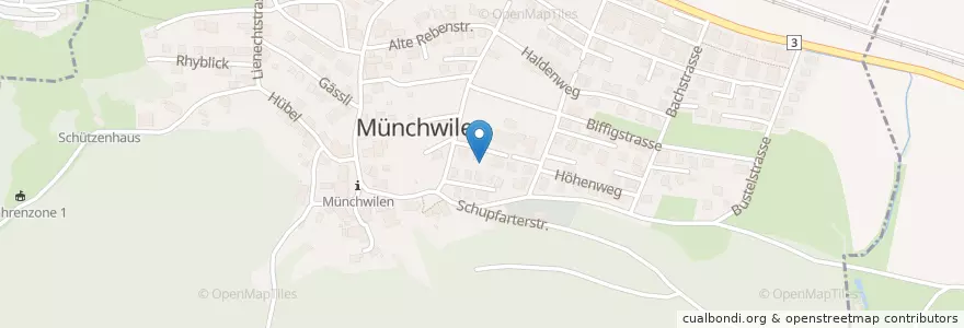 Mapa de ubicacion de Münchwilen en Schweiz/Suisse/Svizzera/Svizra, Aargau, Bezirk Laufenburg, Münchwilen.
