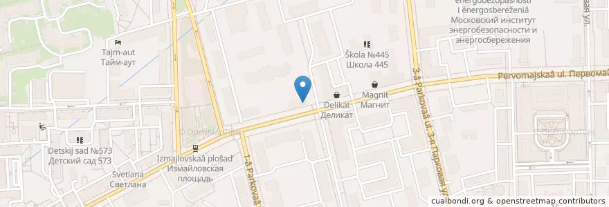 Mapa de ubicacion de Менора en 러시아, Центральный Федеральный Округ, Москва, Восточный Административный Округ, Район Измайлово.