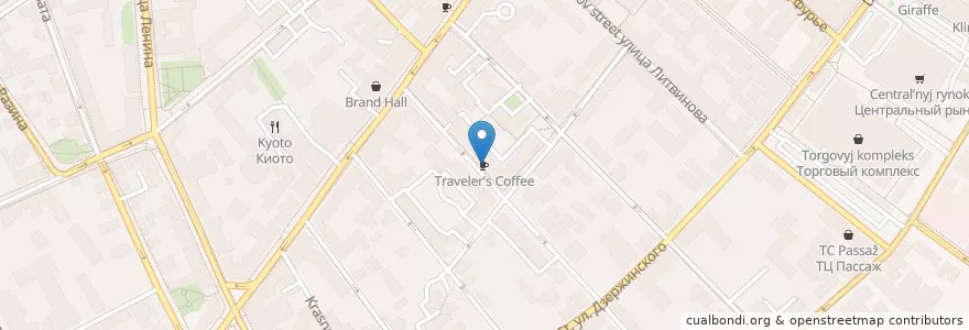 Mapa de ubicacion de Traveler's Coffee en Rusya Federasyonu, Сибирский Федеральный Округ, Иркутская Область, Городской Округ Иркутск.