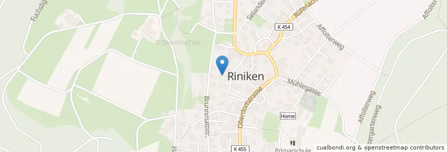 Mapa de ubicacion de Riniken en Schweiz/Suisse/Svizzera/Svizra, Aargau, Bezirk Brugg, Riniken.