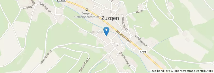 Mapa de ubicacion de Zuzgen en Switzerland, Aargau, Bezirk Rheinfelden, Zuzgen.