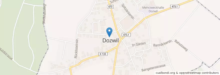 Mapa de ubicacion de Dozwil en Suisse, Thurgovie, Bezirk Arbon, Dozwil.