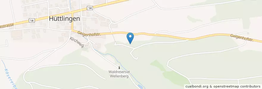 Mapa de ubicacion de Hüttlingen en Schweiz/Suisse/Svizzera/Svizra, Thurgau, Bezirk Frauenfeld, Hüttlingen.