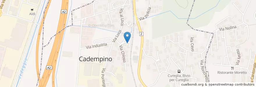 Mapa de ubicacion de Cadempino en スイス, ティチーノ州, Distretto Di Lugano, Circolo Di Vezia, Cadempino.