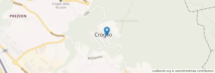 Mapa de ubicacion de Croglio en Schweiz, Tessin, Bezirk Lugano, Circolo Di Sessa, Croglio.