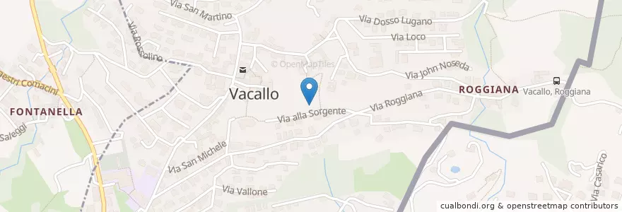 Mapa de ubicacion de Vacallo en İsviçre, Ticino, Distretto Di Mendrisio, Circolo Di Caneggio, Vacallo.