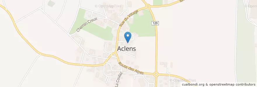 Mapa de ubicacion de Aclens en 스위스, Vaud, District De Morges, Aclens.
