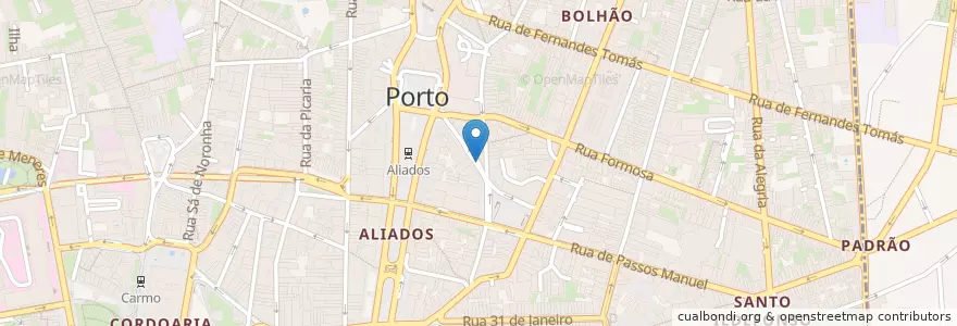 Mapa de ubicacion de Parque de Estacionamento Dom João I en 葡萄牙, 北部大區, Área Metropolitana Do Porto, Porto, Porto, Cedofeita, Santo Ildefonso, Sé, Miragaia, São Nicolau E Vitória.
