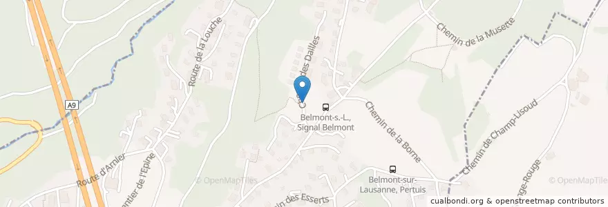 Mapa de ubicacion de Belmont en Suíça, Vaud, District De Lavaux-Oron, Belmont.