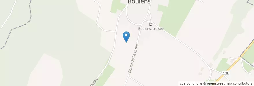Mapa de ubicacion de Boulens en Schweiz/Suisse/Svizzera/Svizra, Vaud, District Du Gros-De-Vaud, Boulens.