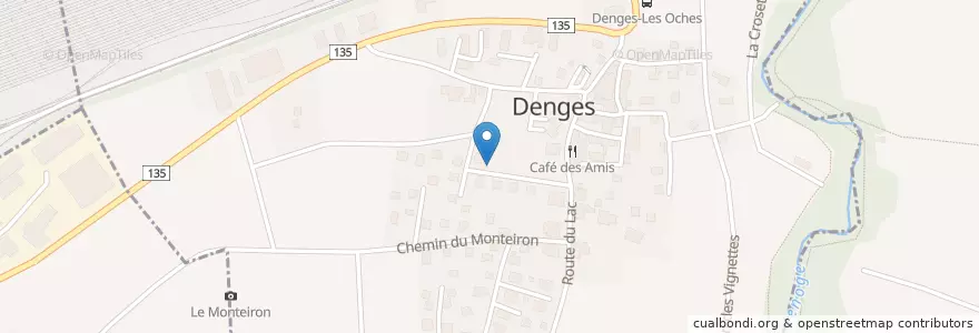 Mapa de ubicacion de Denges en 瑞士, Vaud, District De Morges, Denges.