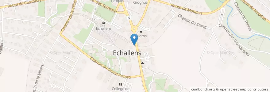 Mapa de ubicacion de Echallens en سويسرا, فود, District Du Gros-De-Vaud, Echallens.