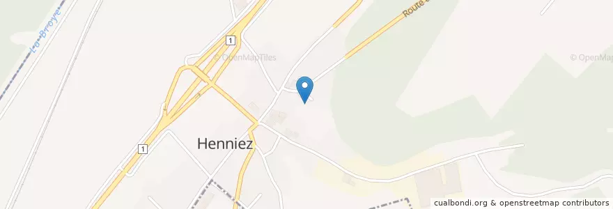 Mapa de ubicacion de Henniez en Suíça, Vaud, District De La Broye-Vully, Henniez.