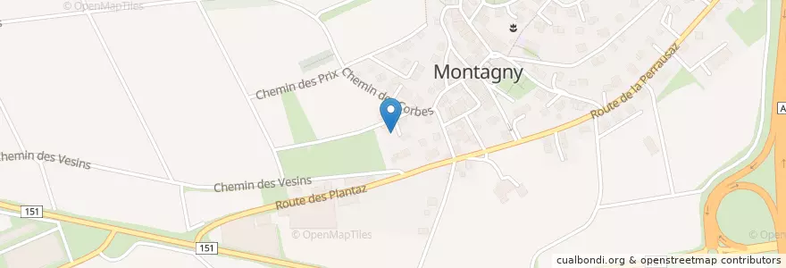 Mapa de ubicacion de Montagny-près-Yverdon en Suisse, Vaud, District Du Jura-Nord Vaudois, Montagny-Près-Yverdon.