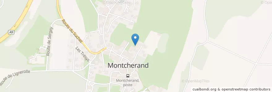Mapa de ubicacion de Montcherand en Switzerland, Vaud, District Du Jura-Nord Vaudois, Montcherand.