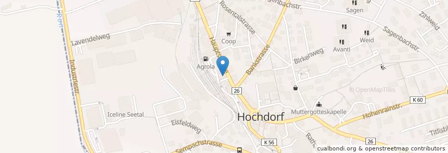 Mapa de ubicacion de Post Filiale 6280 Hochdorf en Suiza, Lucerna, Hochdorf.