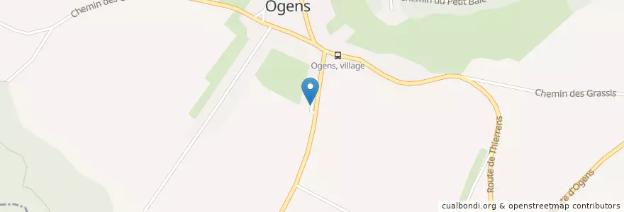 Mapa de ubicacion de Ogens en スイス, Vaud, District Du Gros-De-Vaud, Ogens.