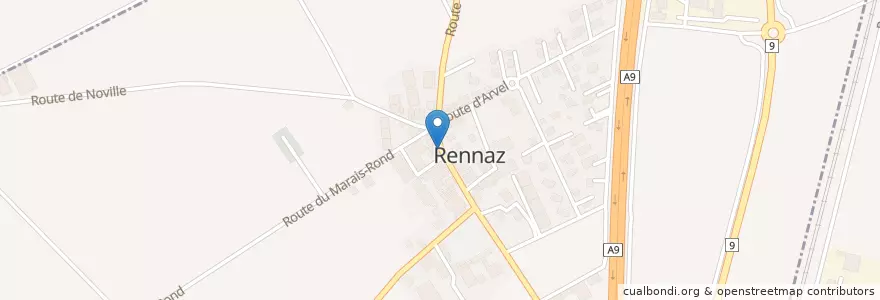 Mapa de ubicacion de Rennaz en Швейцария, Во, District D'Aigle, Rennaz.