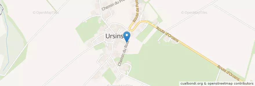 Mapa de ubicacion de Ursins en Швейцария, Во, Округ Жюра-Северная Водуа, Ursins.