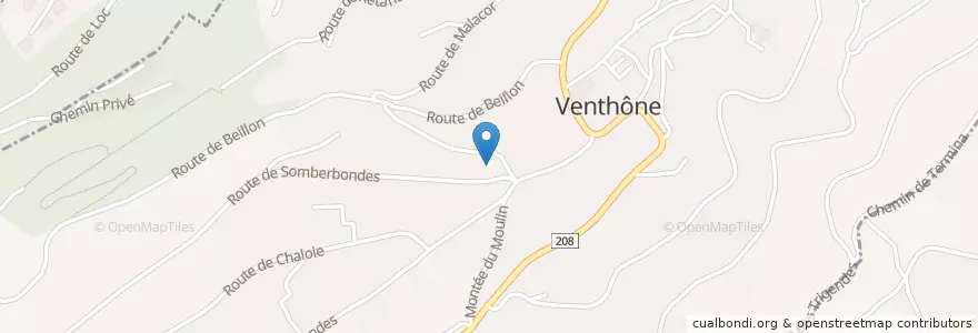 Mapa de ubicacion de Venthône en Svizzera, Vallese, Sierre, Venthône.