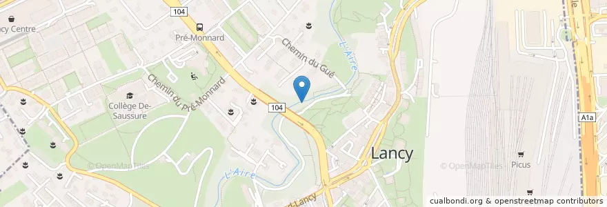 Mapa de ubicacion de Lancy en Switzerland, Genève, Genève, Lancy.