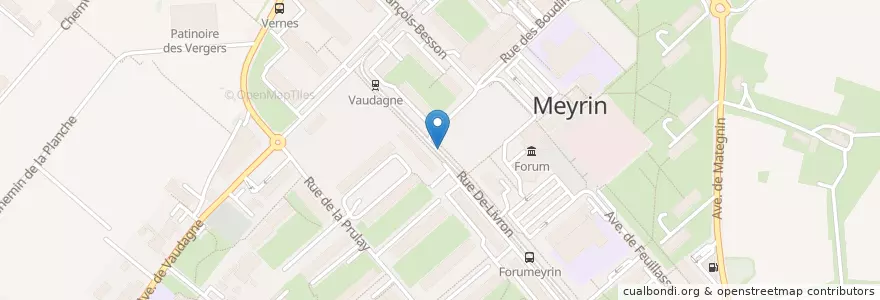 Mapa de ubicacion de Meyrin en Switzerland, Genève, Meyrin, Genève, Meyrin.