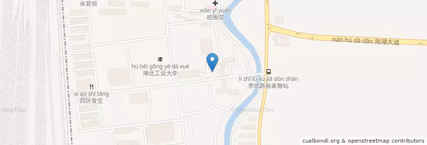 Mapa de ubicacion de 停车场 en 중국, 후베이성, 우한시, 훙산구, 狮子山街道.