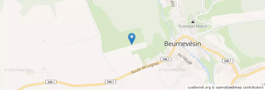 Mapa de ubicacion de Beurnevésin en Suíça, Jura, District De Porrentruy, Beurnevésin.