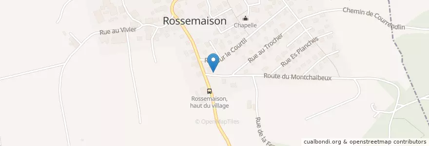 Mapa de ubicacion de Rossemaison en Suiza, Jura, District De Delémont, Rossemaison.