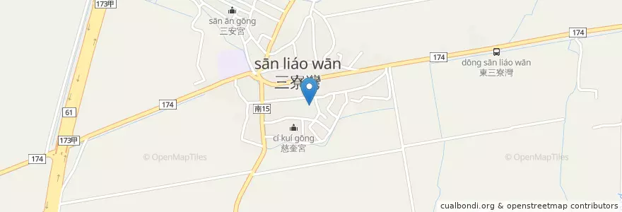 Mapa de ubicacion de 齊天宮 en Taiwan, 臺南市, 北門區.