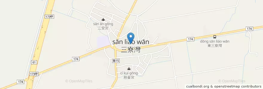 Mapa de ubicacion de 東隆宮 en Taiwán, 臺南市, 北門區.