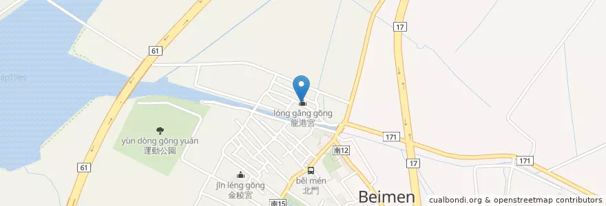 Mapa de ubicacion de 龍港宮 en 臺灣, 臺南市, 北門區.