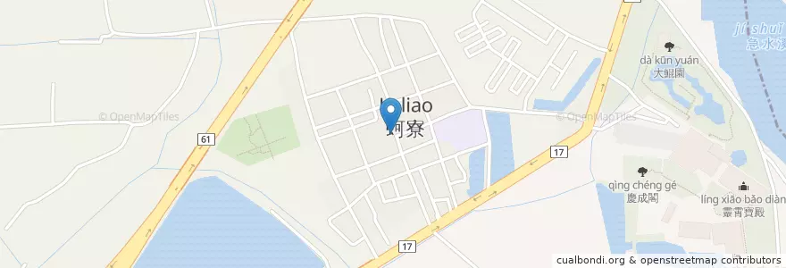 Mapa de ubicacion de 保安宮 en 台湾, 台南市, 北門区.