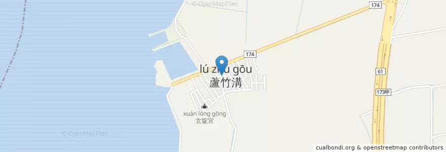 Mapa de ubicacion de 西天宮 en 臺灣, 臺南市, 北門區.