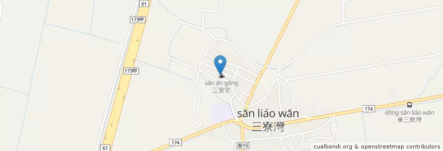 Mapa de ubicacion de 三安宮 en تايوان, تاينان, 北門區.