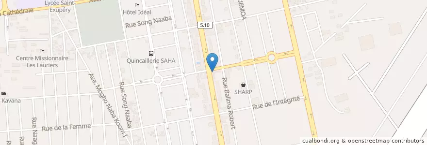 Mapa de ubicacion de Taxi Brousse en 布基纳法索, Centre, Kadiogo, 瓦加杜古.