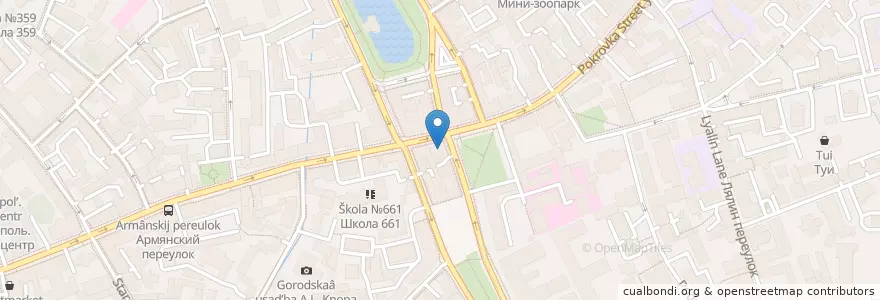 Mapa de ubicacion de Кофемания en Russland, Föderationskreis Zentralrussland, Moskau, Zentraler Verwaltungsbezirk, Rajon Basmanny.