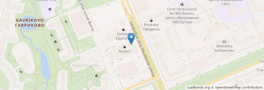 Mapa de ubicacion de IL Патио en Russia, Distretto Federale Centrale, Москва, Юго-Западный Административный Округ, Južnoe Butovo.