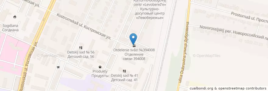 Mapa de ubicacion de Отделение связи №394008 en Russia, Distretto Federale Centrale, Oblast' Di Voronež, Городской Округ Воронеж.