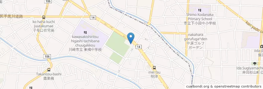Mapa de ubicacion de グリーンハウス en Japonya, 神奈川県, 川崎市, 中原区.