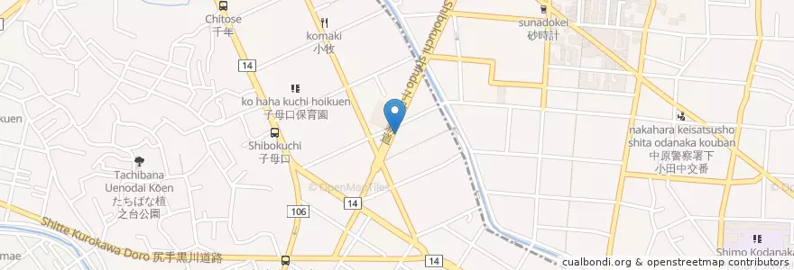 Mapa de ubicacion de 好洲亭 en Japan, Präfektur Kanagawa, 川崎市, 中原区.