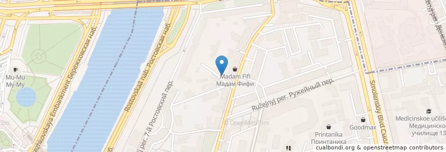 Mapa de ubicacion de Арго VIP en ロシア, 中央連邦管区, モスクワ, Центральный Административный Округ, Район Хамовники.