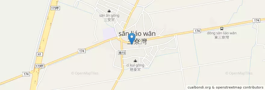Mapa de ubicacion de 城隍宮 en Tayvan, 臺南市, 北門區.