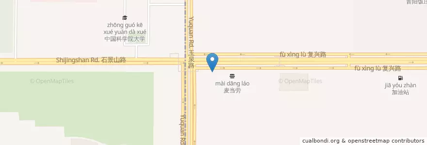 Mapa de ubicacion de 建设银行 en الصين, بكين, خبي, 石景山区, 海淀区.