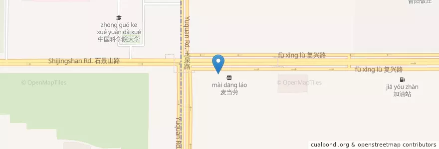 Mapa de ubicacion de 全聚德 en الصين, بكين, خبي, 石景山区, 海淀区.