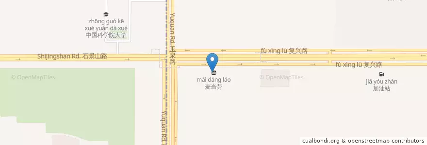 Mapa de ubicacion de 麦当劳 en الصين, بكين, خبي, 石景山区, 海淀区.