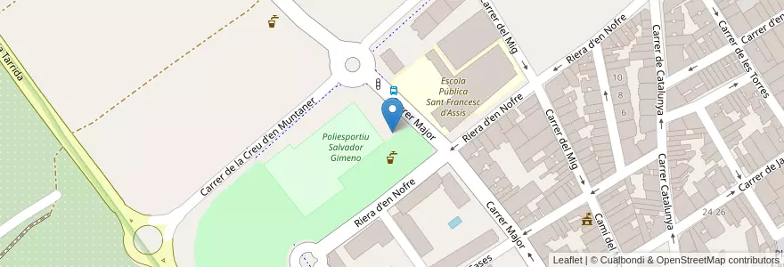 Mapa de ubicacion de 169 Poliesportiu Salvador Gimeno en Spain, Catalonia, Barcelona, Baix Llobregat, Sant Joan Despí.
